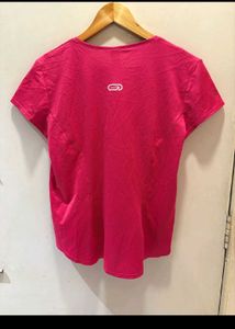 Pink Athletic V-Neck Tee