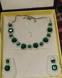 Emerald & Diamond Necklace Set