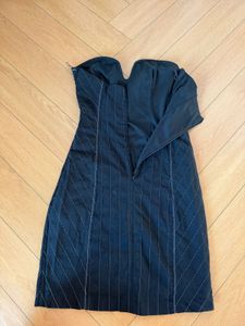 ZARA Pinstripe Strapless Mini Dress