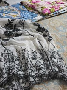 Elegant White &amp; Black Embroidered shirt