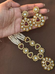 Exquisite Red Stone Necklace Set