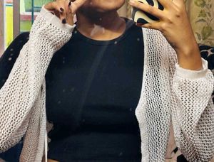 Chic White Mesh Cardigan