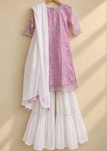Elegant Pink Kurta Set with Sharara