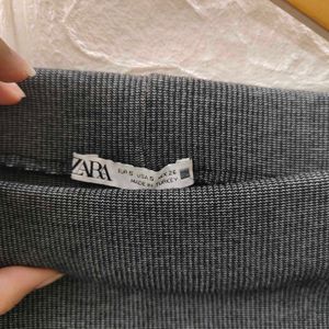 ZARA -Gray Off-Shoulder Knit Top