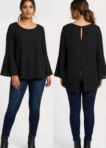 KATIES Stylish Black Bell Sleeve Top