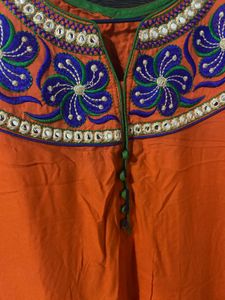 Orange Embroidered Kurta | Like New | Size 38