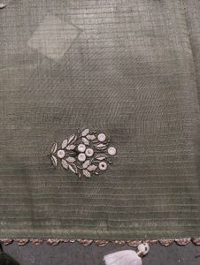 Elegant heavy  Saree 2 shade of green