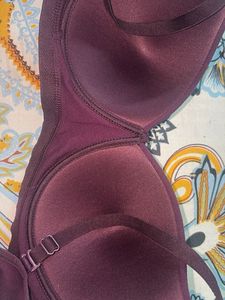 Plum Padded Strapless Underwire Bra