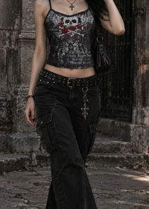 6410. Gothic Skull Print Cami Top