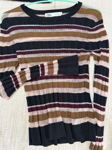 Striped Ribbed Knit Top