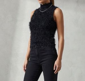 Black Textured Crop Top