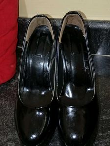 Leather Look Heel Pumps
