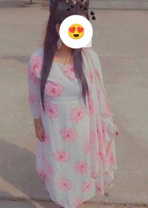 Free Delivery Pink Floral Kurta Set