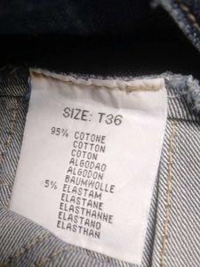 Blue Denim A-Line Skirt with Belt