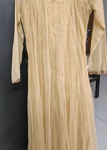 Elegant Beige Pleated Kurta