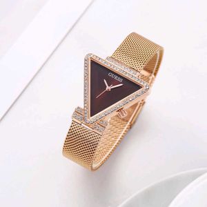 Elegant Triangle Guess Watch with Crystals