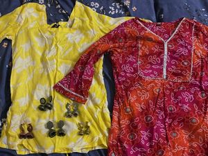 Vibrant Ethnic Kurta Set with Earrings
