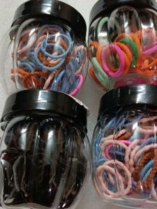 Set of 6 Hair Ties in Jars