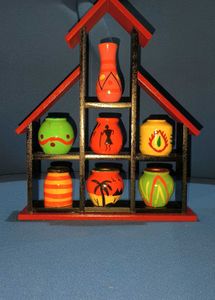 Hand-Painted Terracotta Pot Shelf Decor