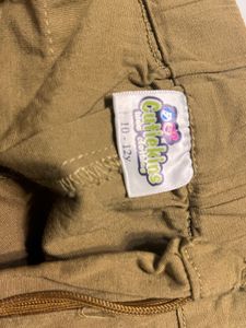 Kids' khakhi Brown Cargo Pants