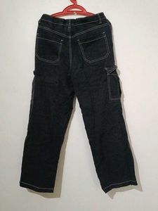 Women's Dark Wash Cargo Jeans