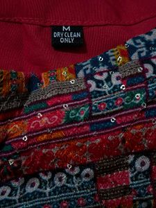 Multicolor Kurti with net pants💞