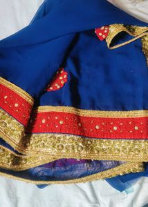 Royal Blue Embellished Saree