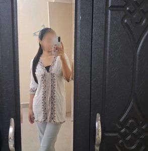 Embroidered White Boho Top