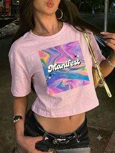 Pink "Manifest" Graphic Tee