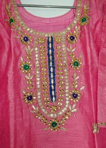 Pink Embroidered Kurta