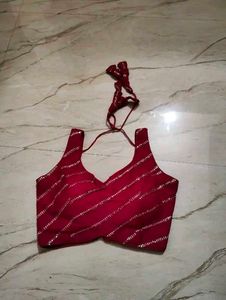 Designer Magenta Blouse with Embellishments