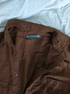 ether Classic Brown Men's Button-Up Shirt size 40