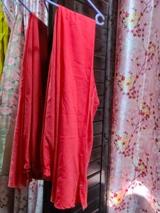 Comfortable Orangish red chudidar