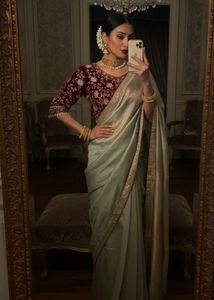 Elegant Saree with Embroidered Blouse