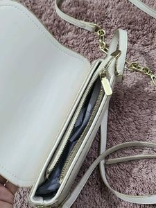 double sling Stylish Bag with gold accent chain
