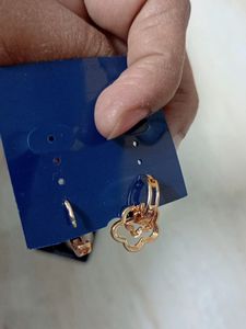 One Gram Gold Cz Earrings