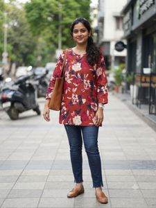 Boho Floral Print Kurti