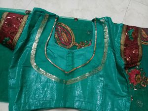 Elegant Saree With Stitched Blouse &amp; Chaniya