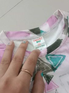 Cute Geometric Print Pajama Set