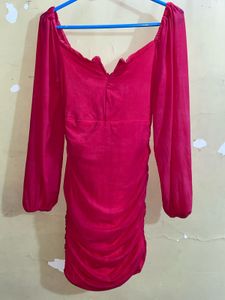 Chic Ruched Long Sleeve Mini Dress