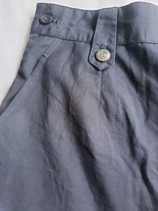 Dark Blue Pleated Midi Skirt