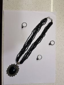 Elegant Beaded Necklace &amp; Ring Set
