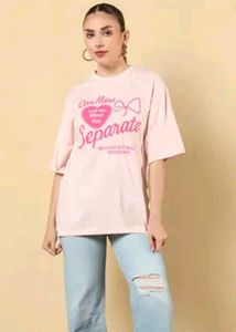 Cute Pink typoGraphic long T-Shirt