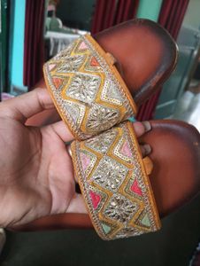 Embroidered Flat Sandals