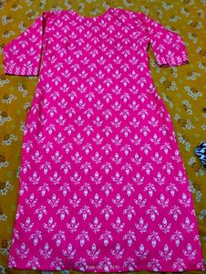 Vibrant Pink Printed Kurta