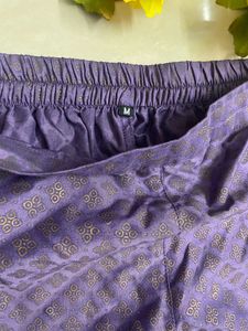 Purple Cotton Kurta Set