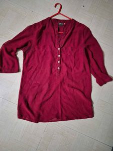 Burgundy Three Quarter Sleeve Top