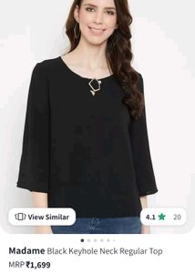 Price Drop Madame Elegant Black Blouse