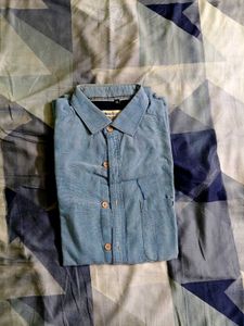 Easybuy Men's Light Blue Casual Button-Down Shirt