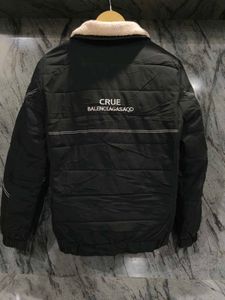 CRUE Black Quilted Jacket with Sherpa Collar